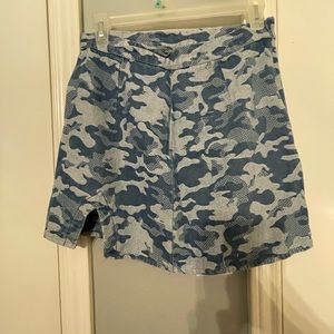 Blue camo mini skirt size M